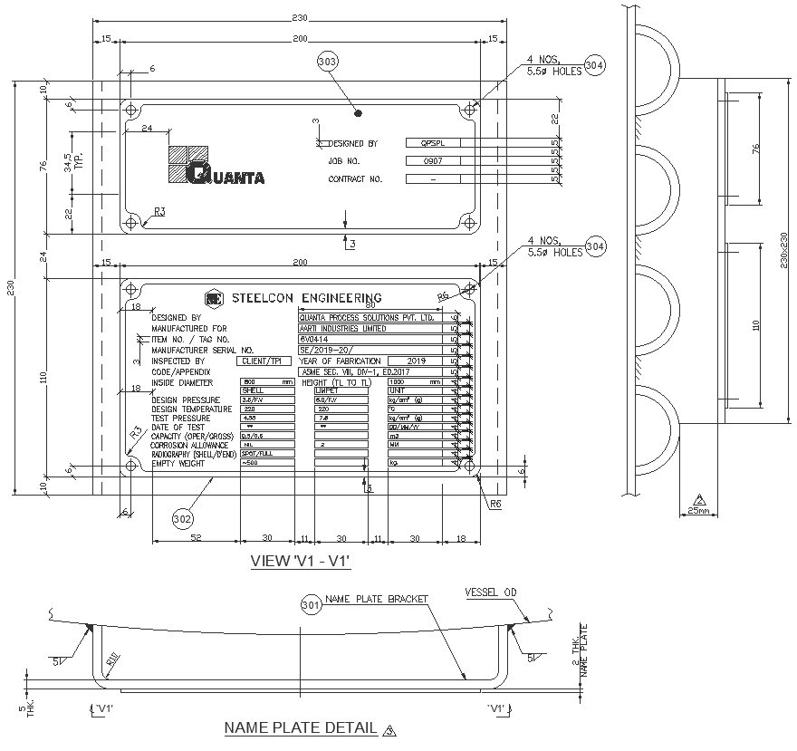 Name plate details with logo design dwg autocad drawing .