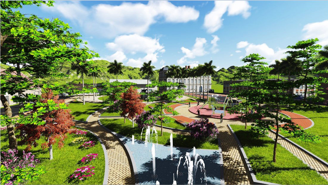 Nature park 3d landscaping structure drawing details jpg file