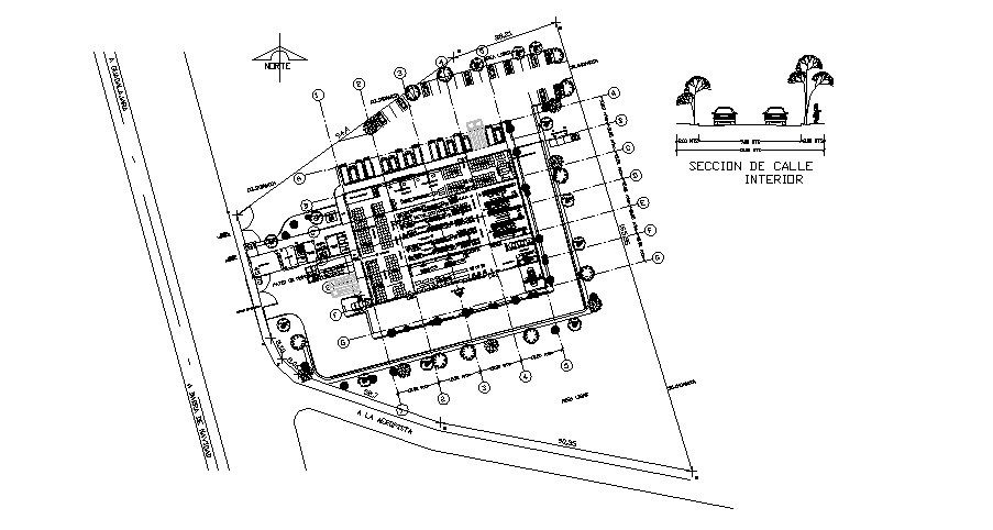 Nave industrial plant distribution plan cad drawing details dwg file