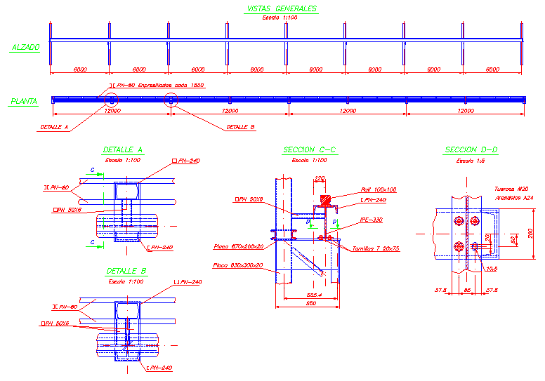 Nave with bridge crane