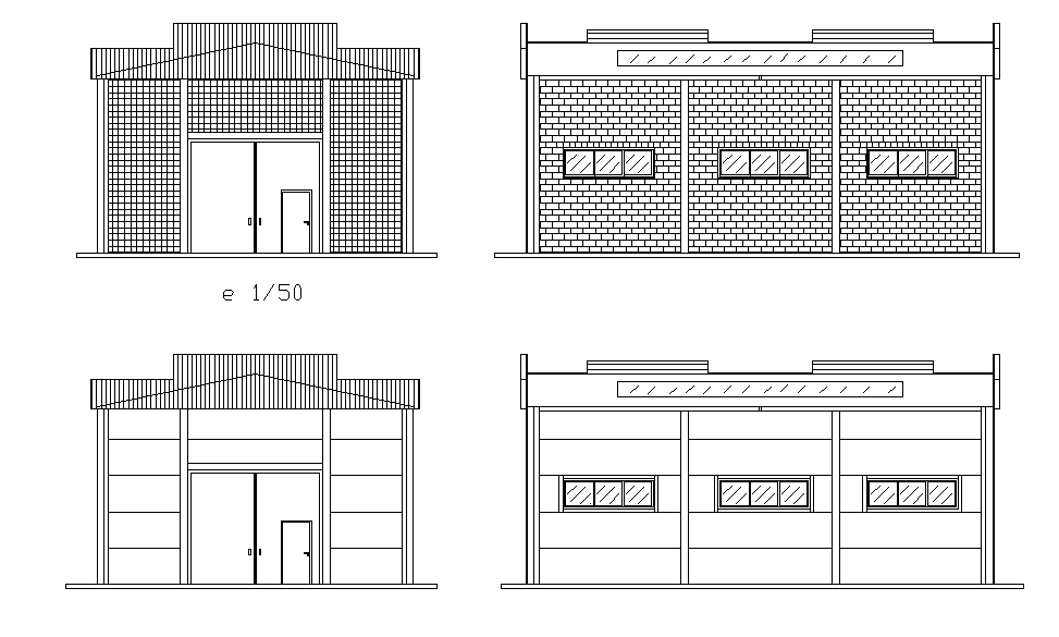 Nave industrial building view has given in this Autocad drawing file. Download now.