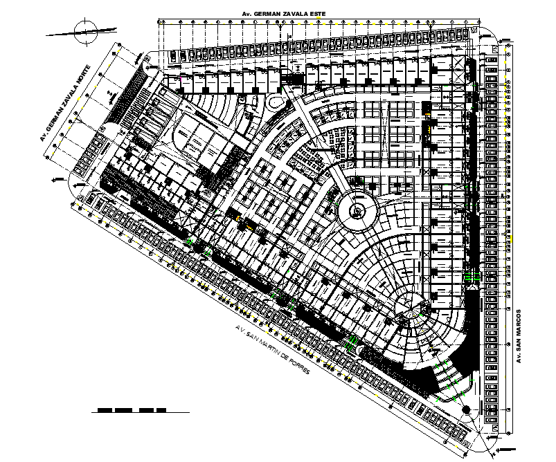North direction Market layout plan dwg file