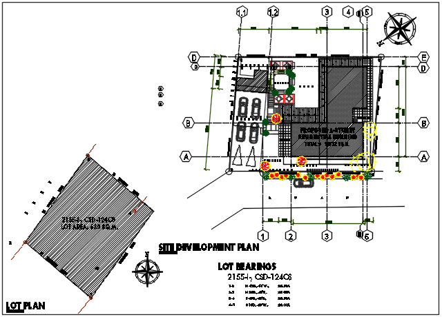 North direction commercial plan working plan detail dwg file