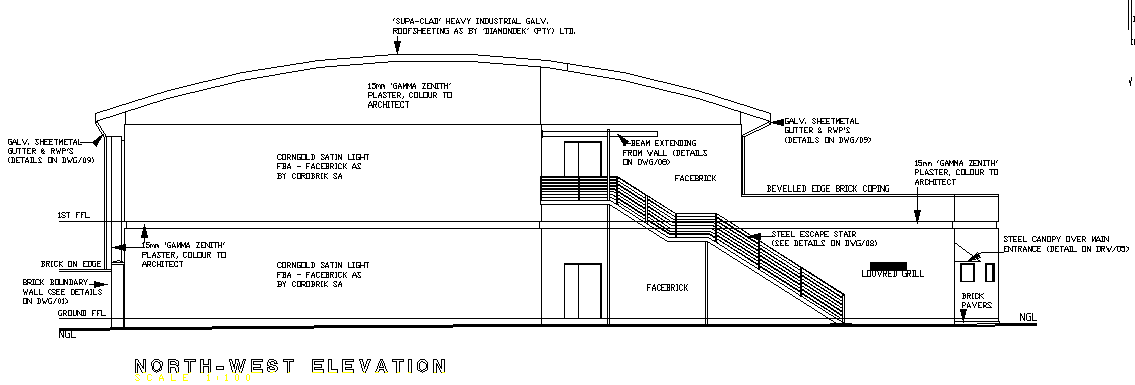 North west elevation detail