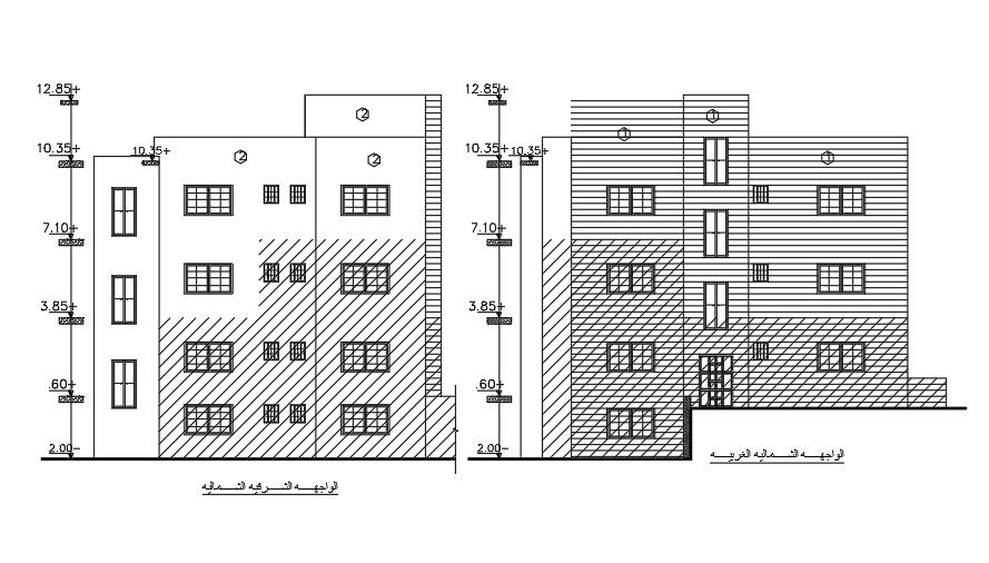 North east façade of the 15x16m school building