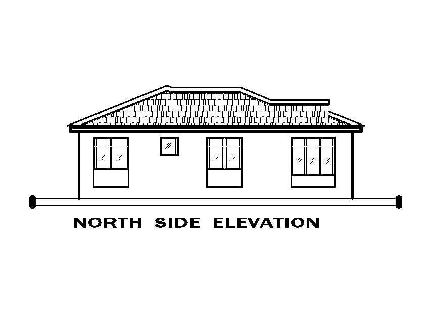 North side elevation of 14x16m house plan is given in this Autocad drawing file. Download now.