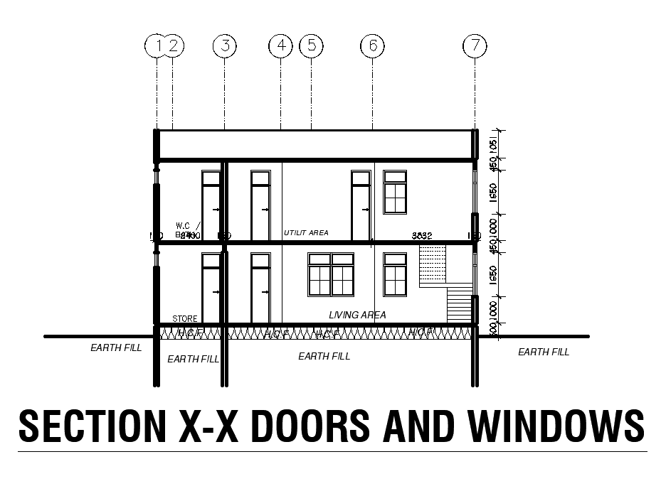 North side elevation of 15x17m house plan is given in this Autocad drawing file.Download now.