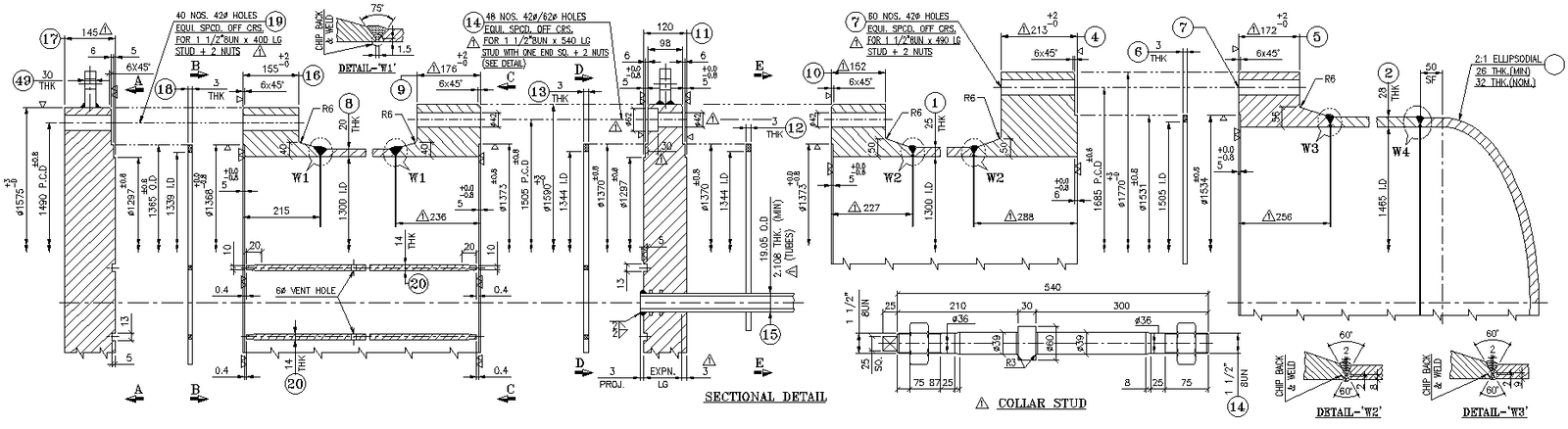 Nozzle Scheduling Section Detail DWG AutoCAD file