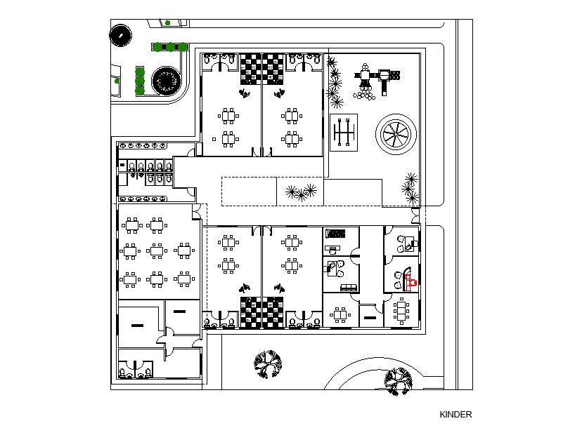 Nursery School Ground Floor CAD Plan with Classrooms and Facilities