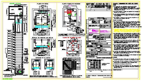 OTIS elevator cad drawings, OTIS elevator detail design drawing