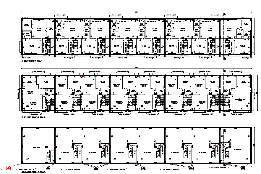 Office plan, elevation and section detail dwg file