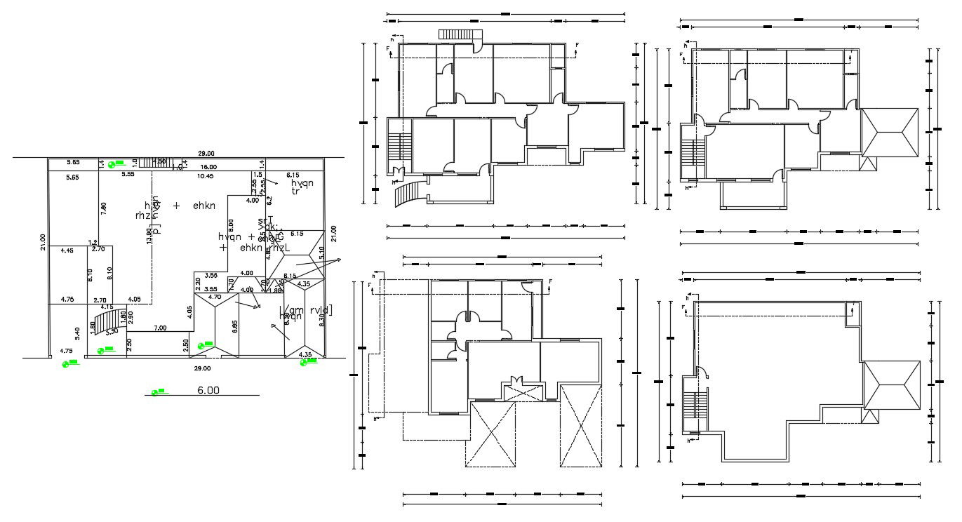 Office Building Architecture Layout Plan With Dimension AutoCAD File