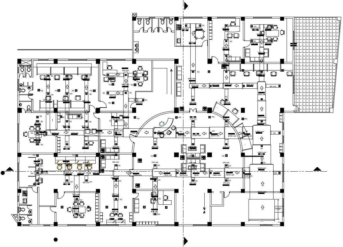 Office Building Floor Plan CAD Drawing