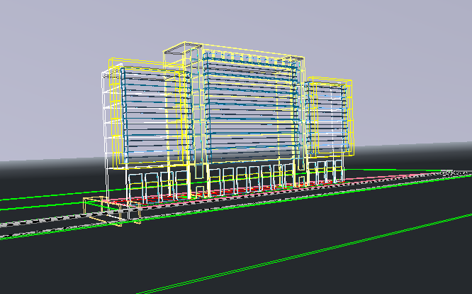 Office Building Plan Elevation and Model Design dwg file