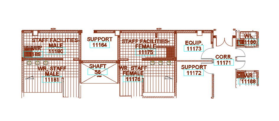 Office Building Service Room Flooring Layout CAD Plan