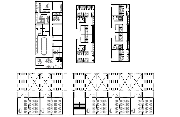 Office Commercial plan and toilet plan detail dwg file