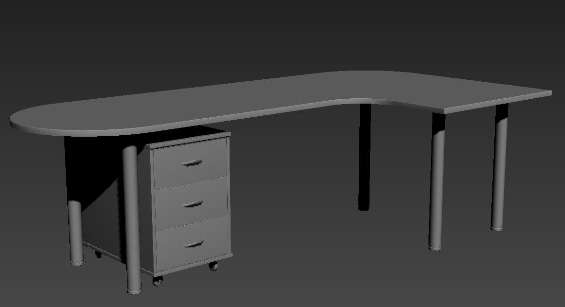 Office Computer Desk 3ds Max File 