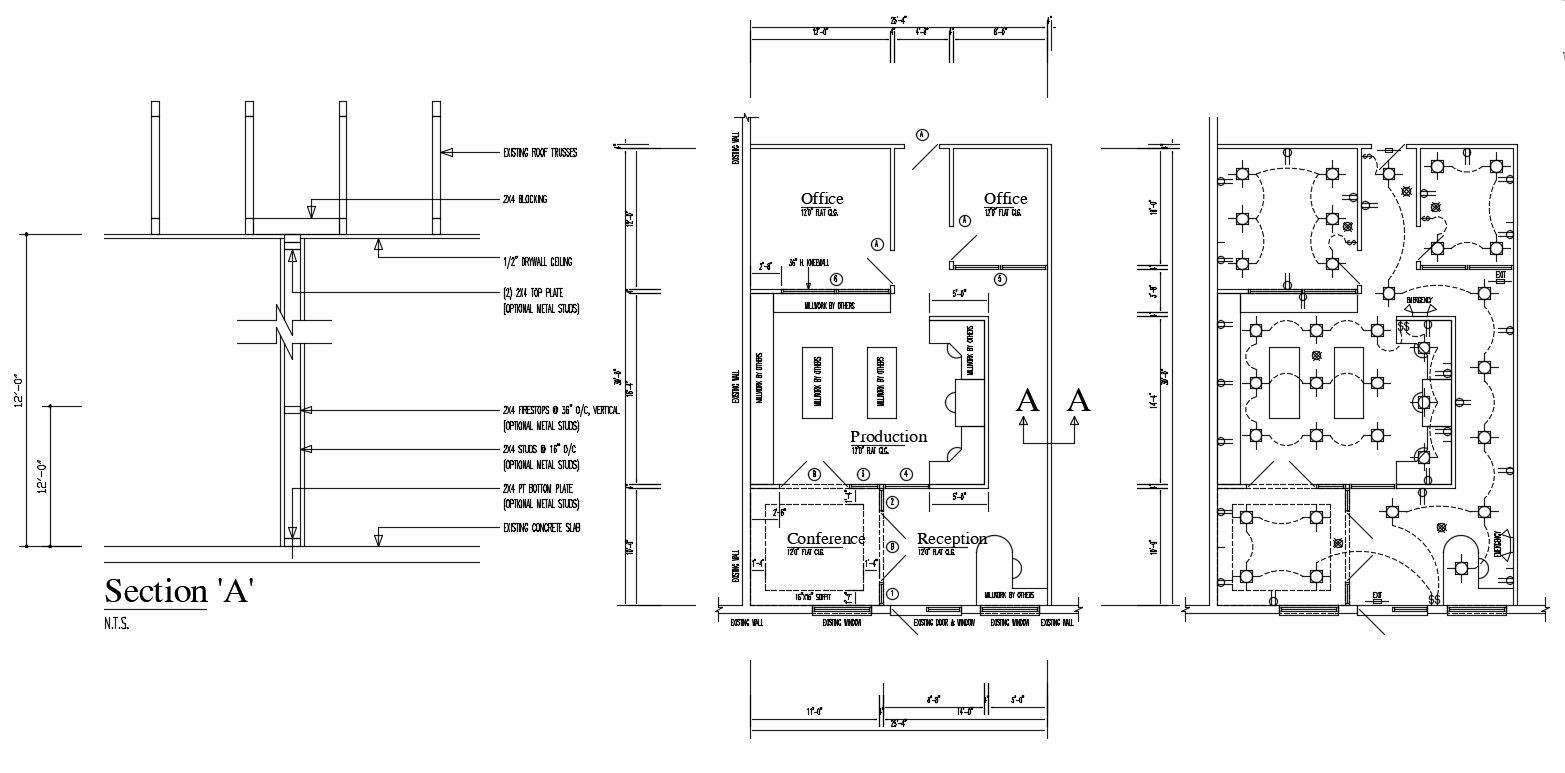 Office Design 2d AutoCAD Drawing Plan