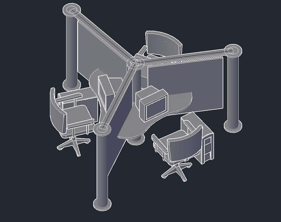 Office Desk CAD Drawing