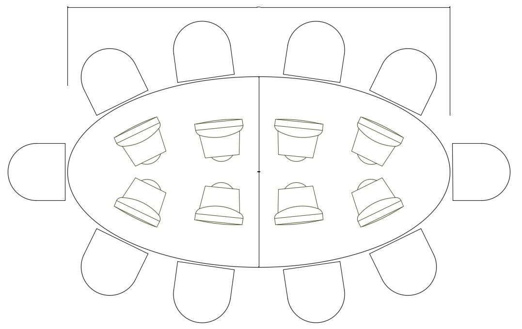 Office Ellipse Shape Working Desk Elevation Design AutoCAD Furniture Block