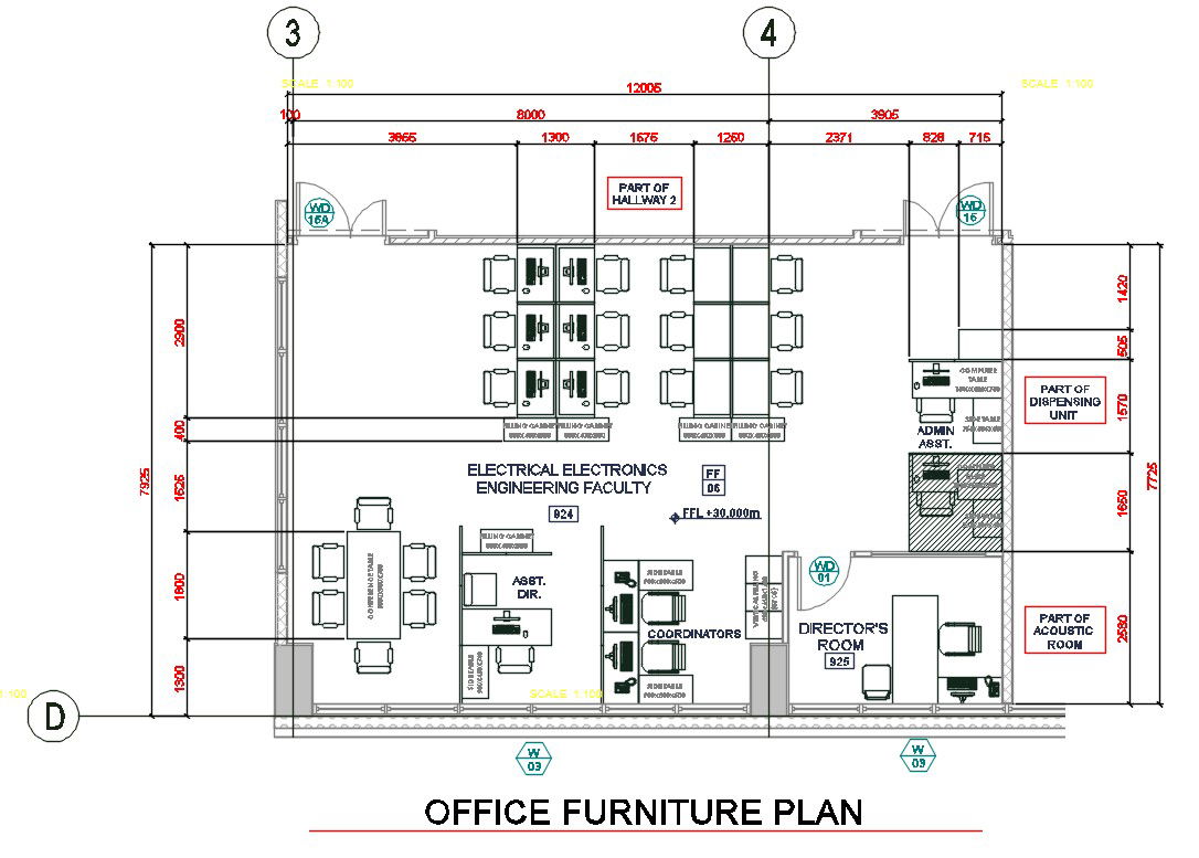 Office Furniture Plan AutoCAD File