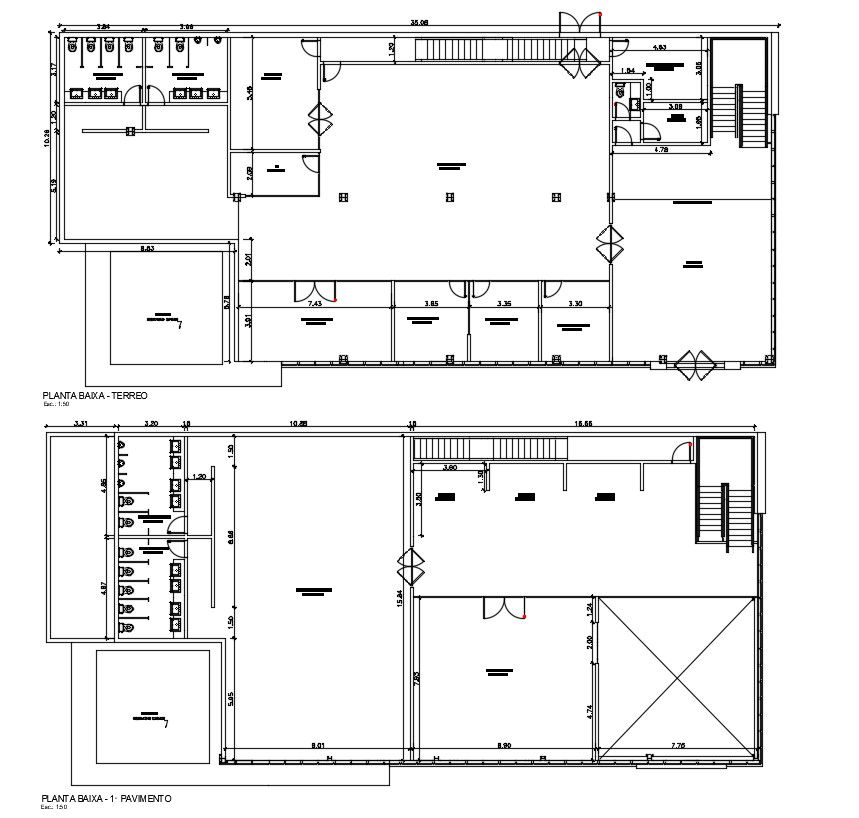 Office Floor Plan With Dimension DWG File