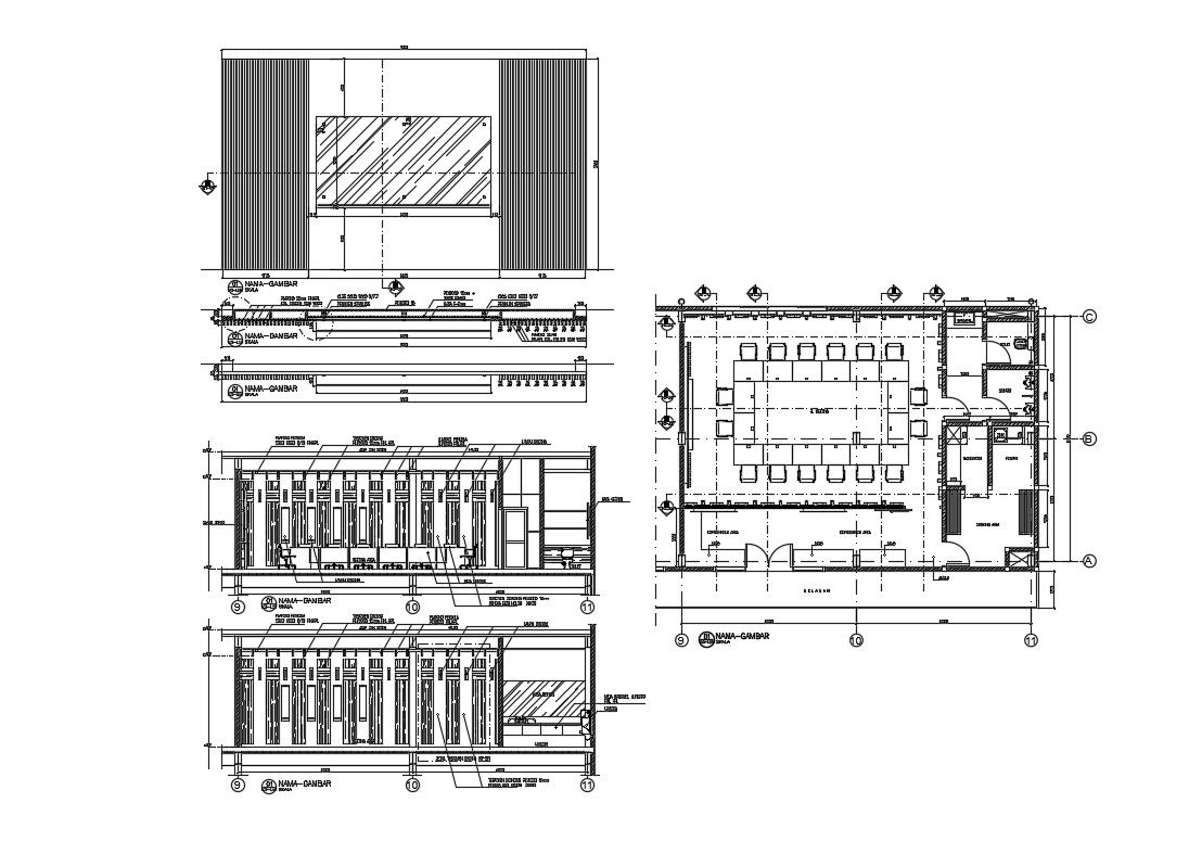 Office Furniture Details Auto CAD File Free Download