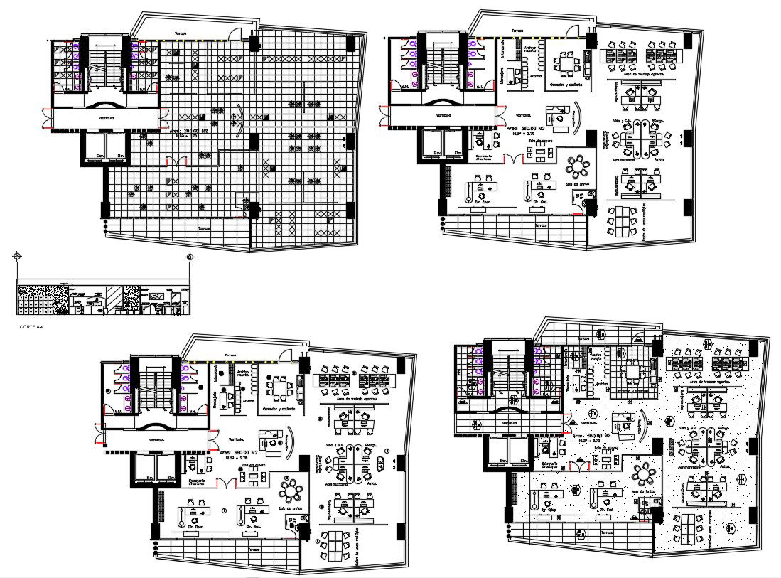 Office Furniture Layout AutoCAD drawing Download
