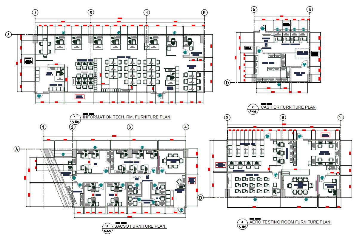 Office Furniture Layout Plan CAD Drawing