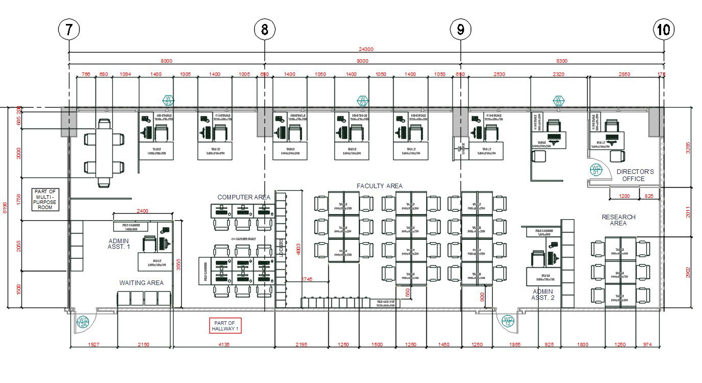 Office Furniture Layout Plan CAD Drawing