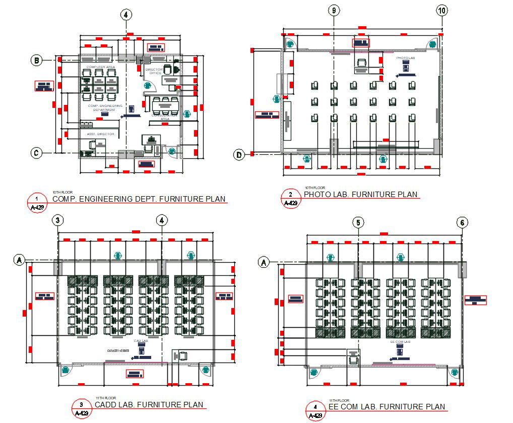Office Furniture Plan AutoCAD File