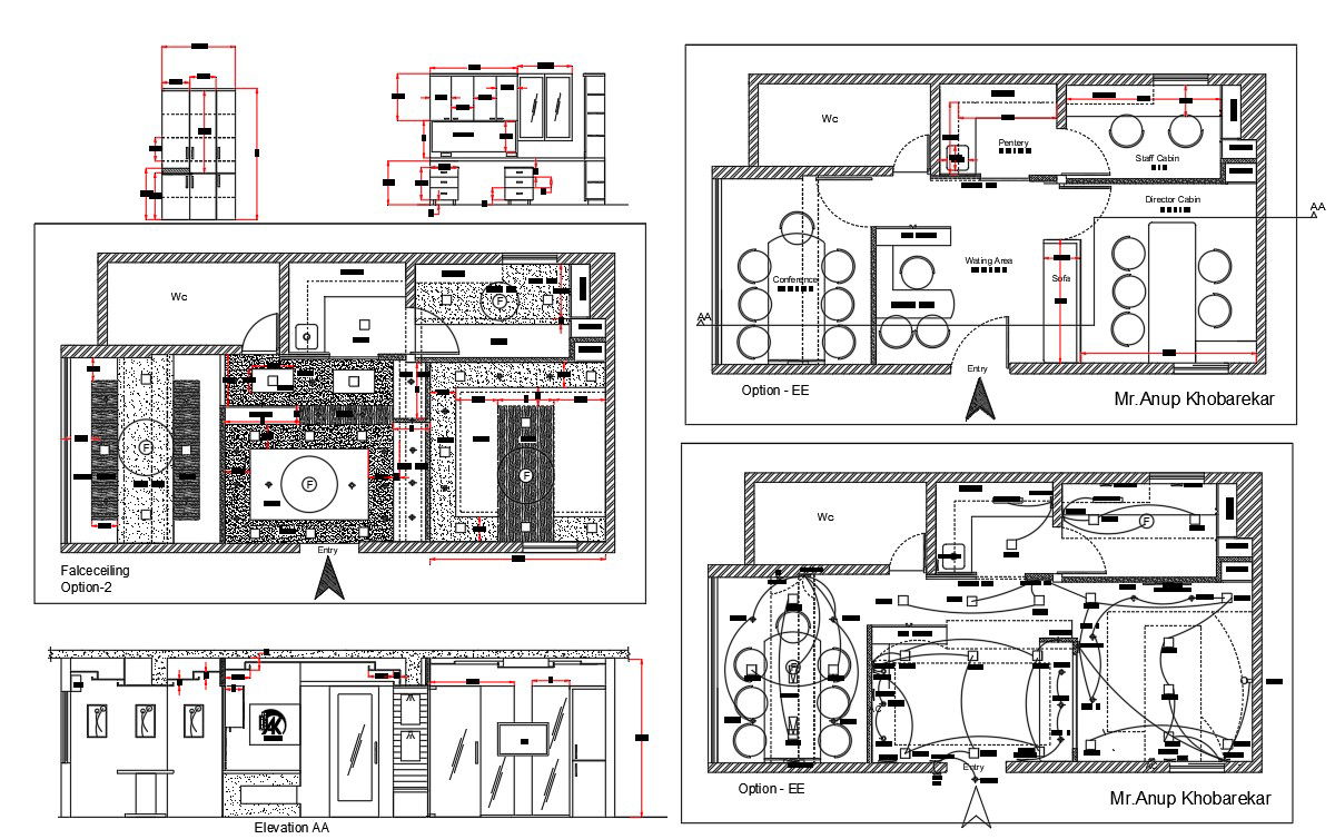 Office Interior Project Design for AutoCAD file