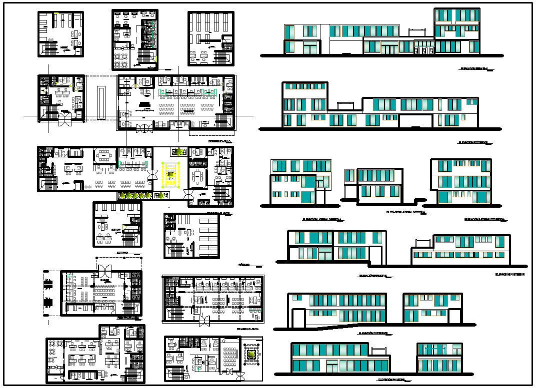 Office Layout plan with Detailing dwg file