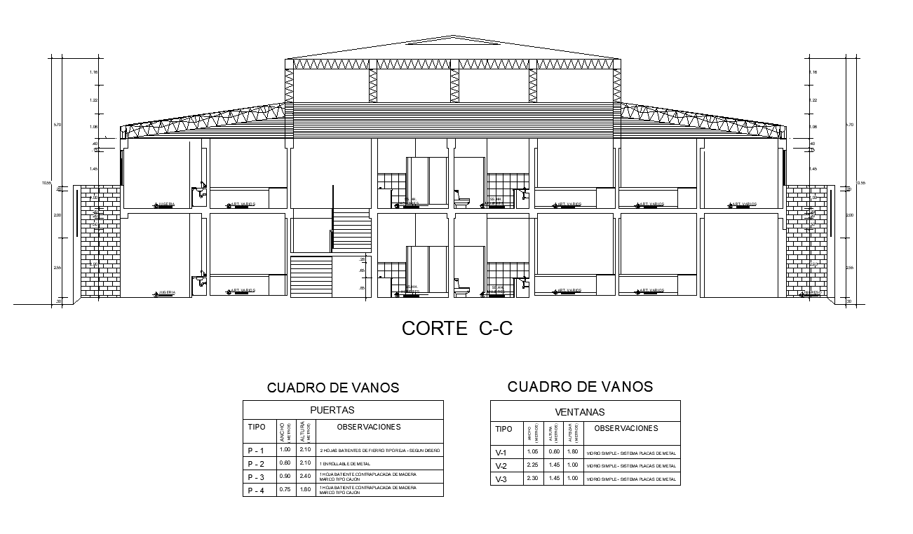 Office Section C-C’ detail dwg file