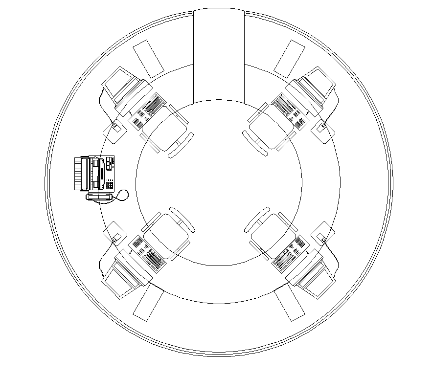 Office Table CAD Furniture Layout in AutoCAD DWG Format
