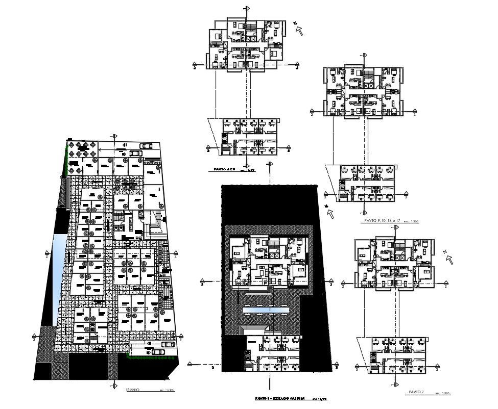 Office With Apartment Plan DWG File