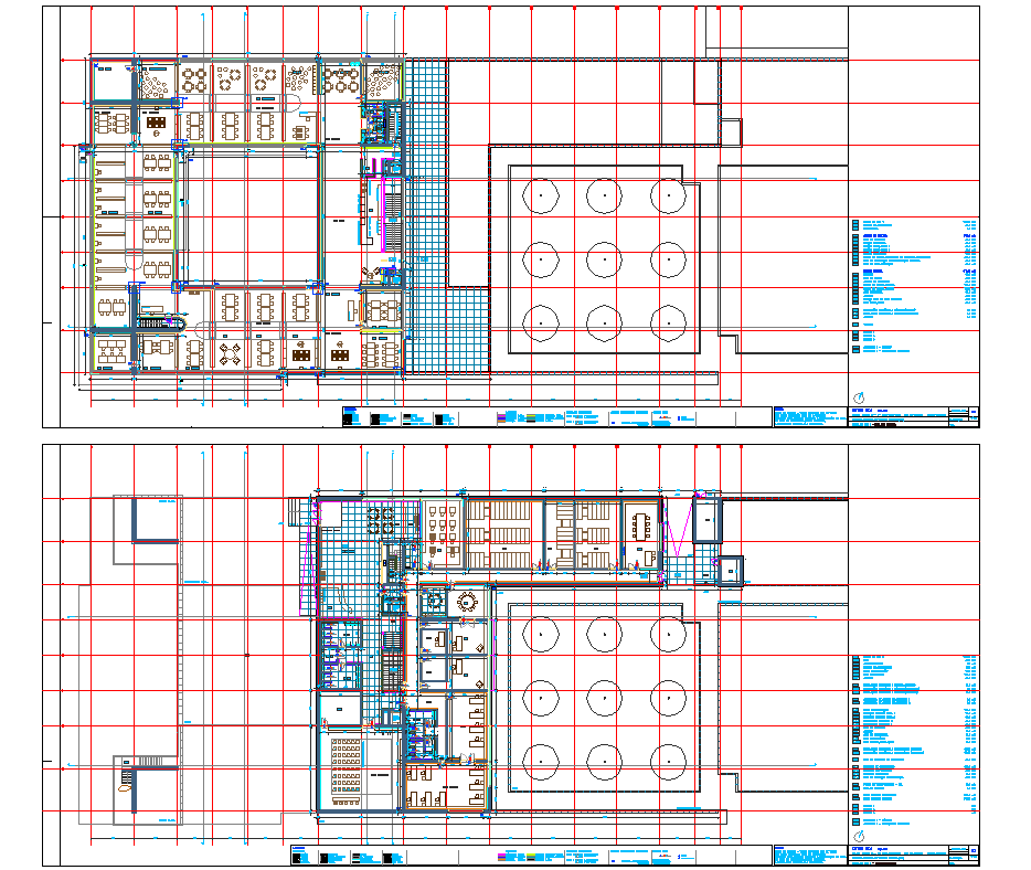 Office and Restaurant layout plan with detailing Dwg file