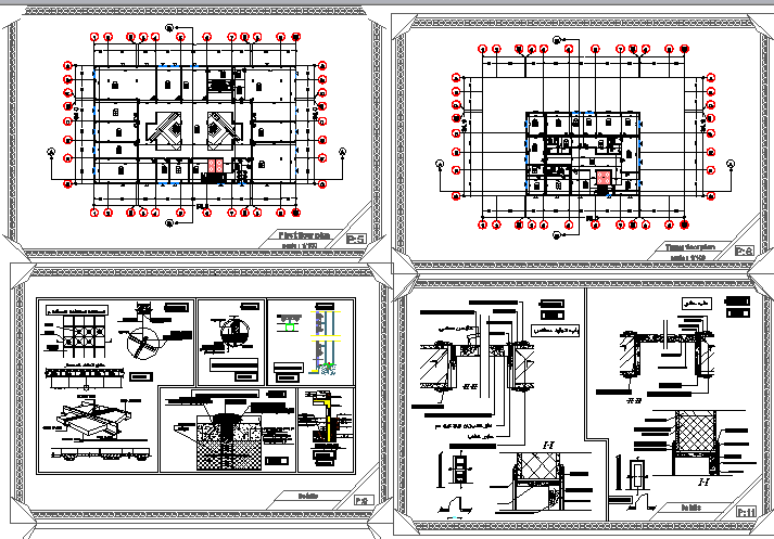 Office and commercial building architecture details dwg file