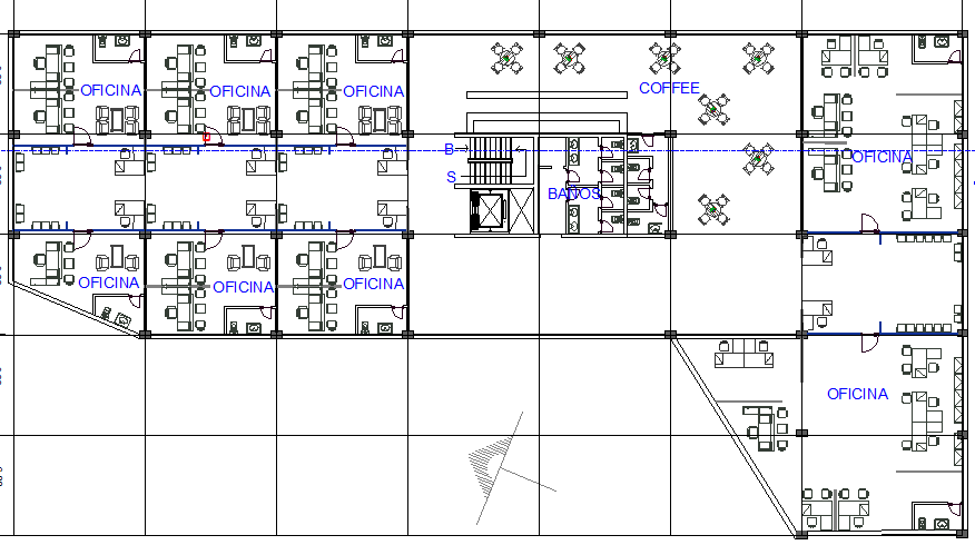 Office and shopping mall building layout plan details dwg file