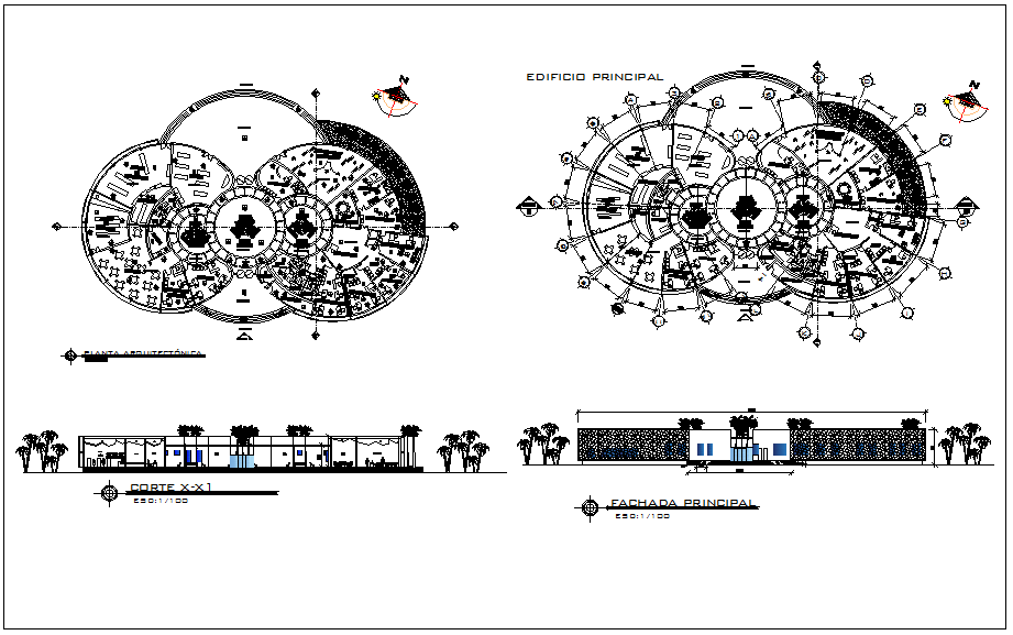 Office architecture plan view detail, foundation plan view dwg file