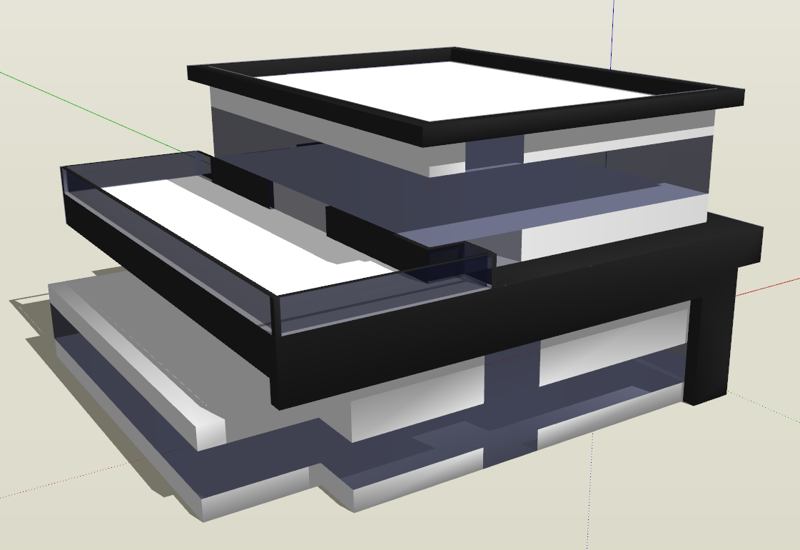 Office Building Architecture Layout 3D View in SKP SketchUp File