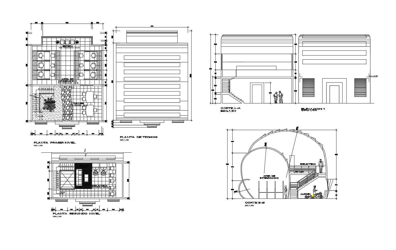 Office building 9.00mtr x 11.22mtr with section and elevation in AutoCAD file