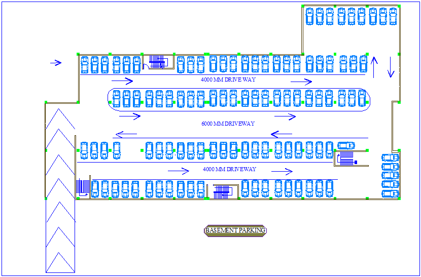 Office building basement plan dwg file
