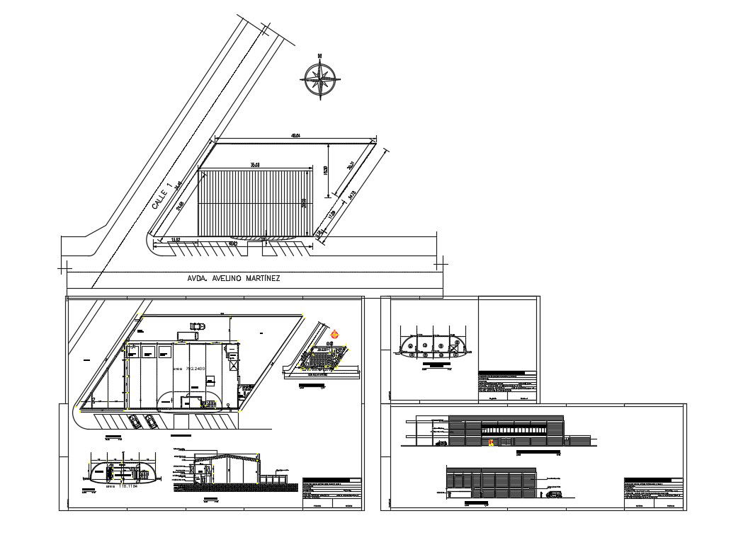 Office building elevation, section, plan and auto-cad details dwg file