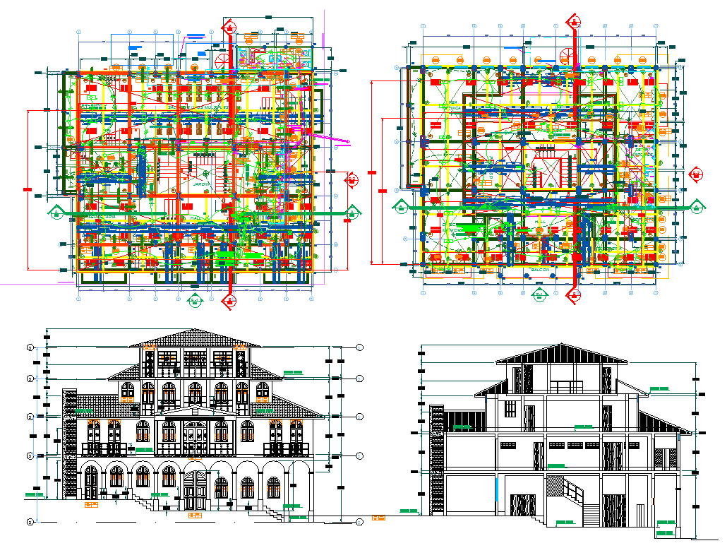 Office building floor plan detail view dwg file