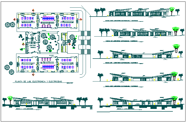 Office building floor plan detail view dwg file