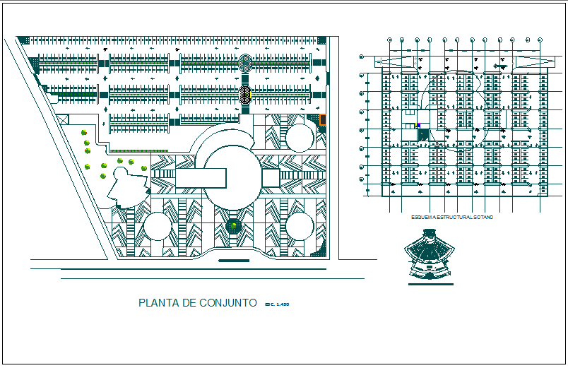 Office building floor plan detail view dwg file