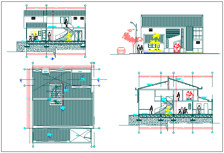Office building floor plan detail view dwg file