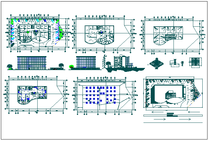 Office building floor plan detail view dwg file