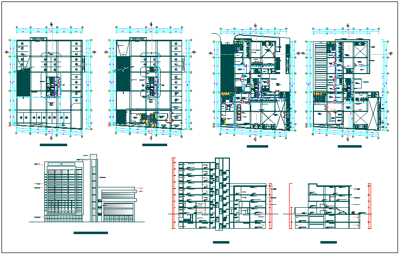 Office building floor plan detail view dwg file